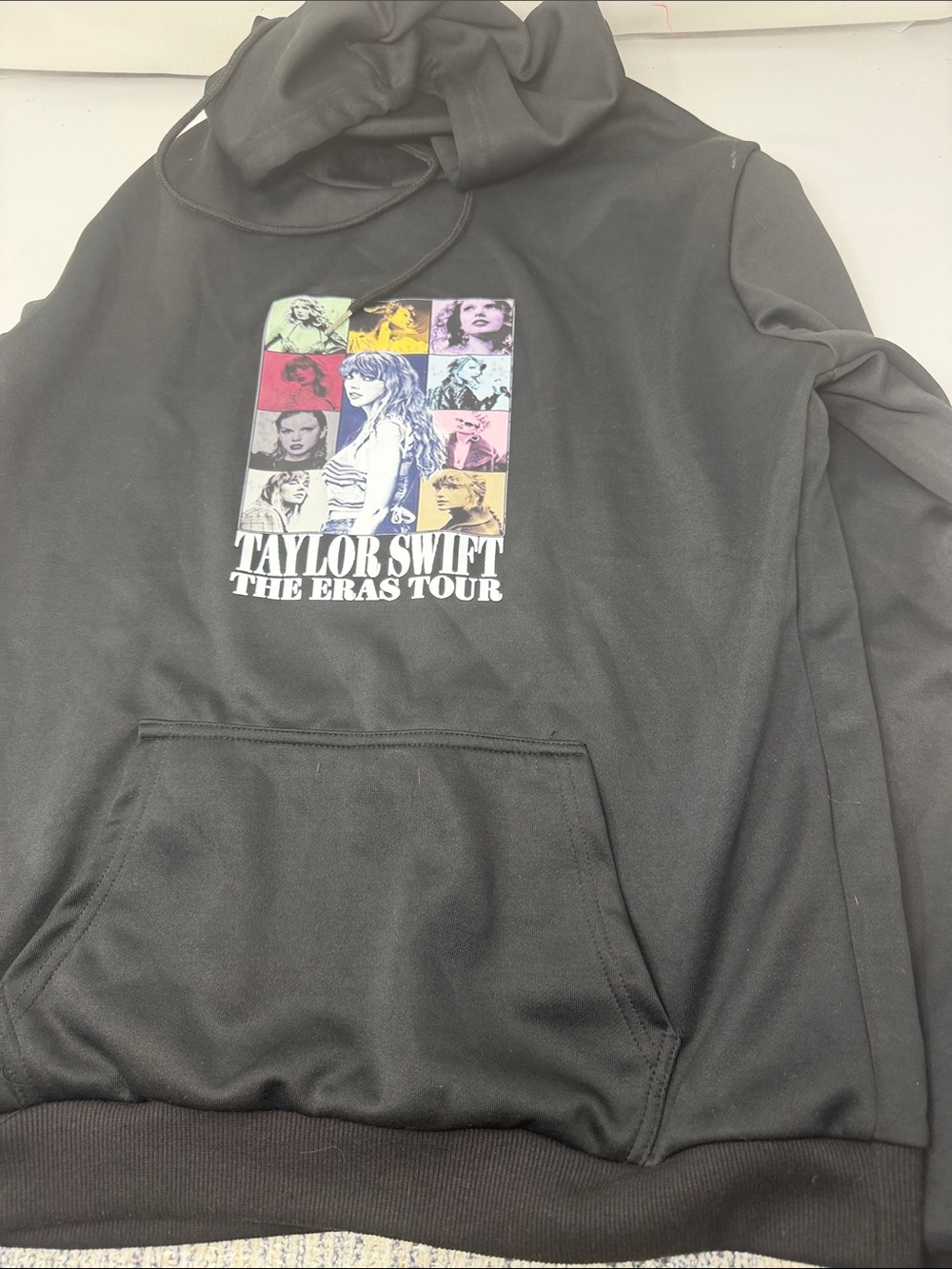 Taylor Swift Black Pullover Hoodie with Multicolor Eras Graphic